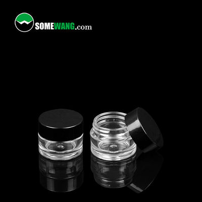 barattolo cosmetico di plastica ANIMALE DOMESTICO rotondo spesso della parete 8ml del chiaro che imballa coperchio nero per la crema dell'occhio