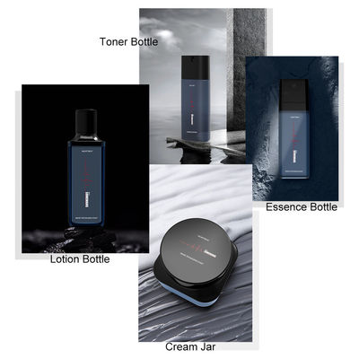 Bottiglia d'imballaggio blu della pompa della lozione del contenitore di Skincare 100ml della bottiglia di plastica di lusso del quadrato PETG