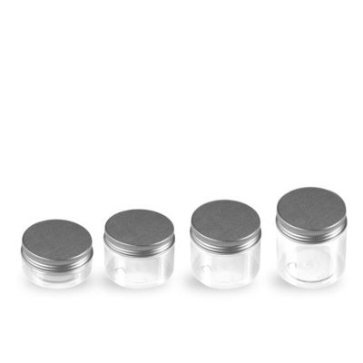 barattoli di plastica di stoccaggio dell'alimento della plastica del biscotto dei barattoli dell'ANIMALE DOMESTICO di plastica del coperchio a vite 250g con il cappuccio del metallo