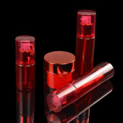 La plastica cosmetica di lusso dell'ANIMALE DOMESTICO di doppio strato 50ml stona i contenitori cosmetici dell'ANIMALE DOMESTICO UV di placcatura