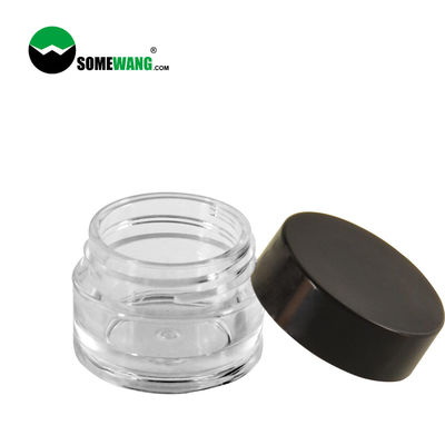 barattolo cosmetico di plastica ANIMALE DOMESTICO rotondo spesso della parete 8ml del chiaro che imballa coperchio nero per la crema dell'occhio