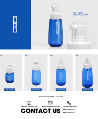 bottiglia d'imballaggio cosmetica di plastica vuota del gel della doccia degli insiemi PETG di 30ml 60ml 80ml 100ml PETG