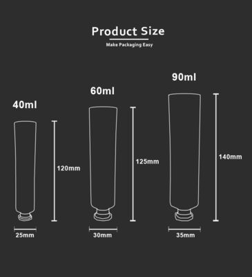 metropolitana di plastica di 40ml 60ml 90ml ABL con il coperchio a vite per la crema della protezione solare del dentifricio in pasta